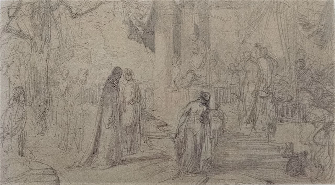 Henryk Siemiradzki - Cristo e la donna colta in adulterio, studio
